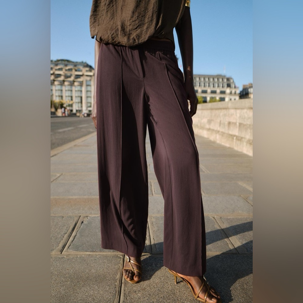 ZARA WIDE LEG SEAM PANTS